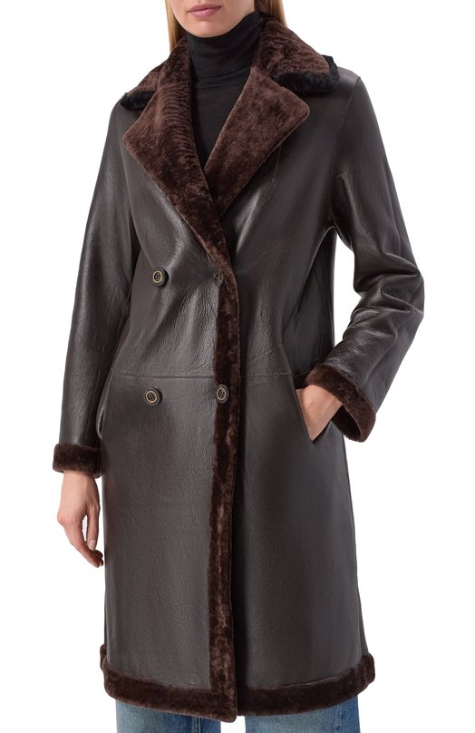 Двусторонняя дубленка с отделкой из кролика Venera M. 26190F-REX100VM Коричневый  26190F-REX100VM Фото 6