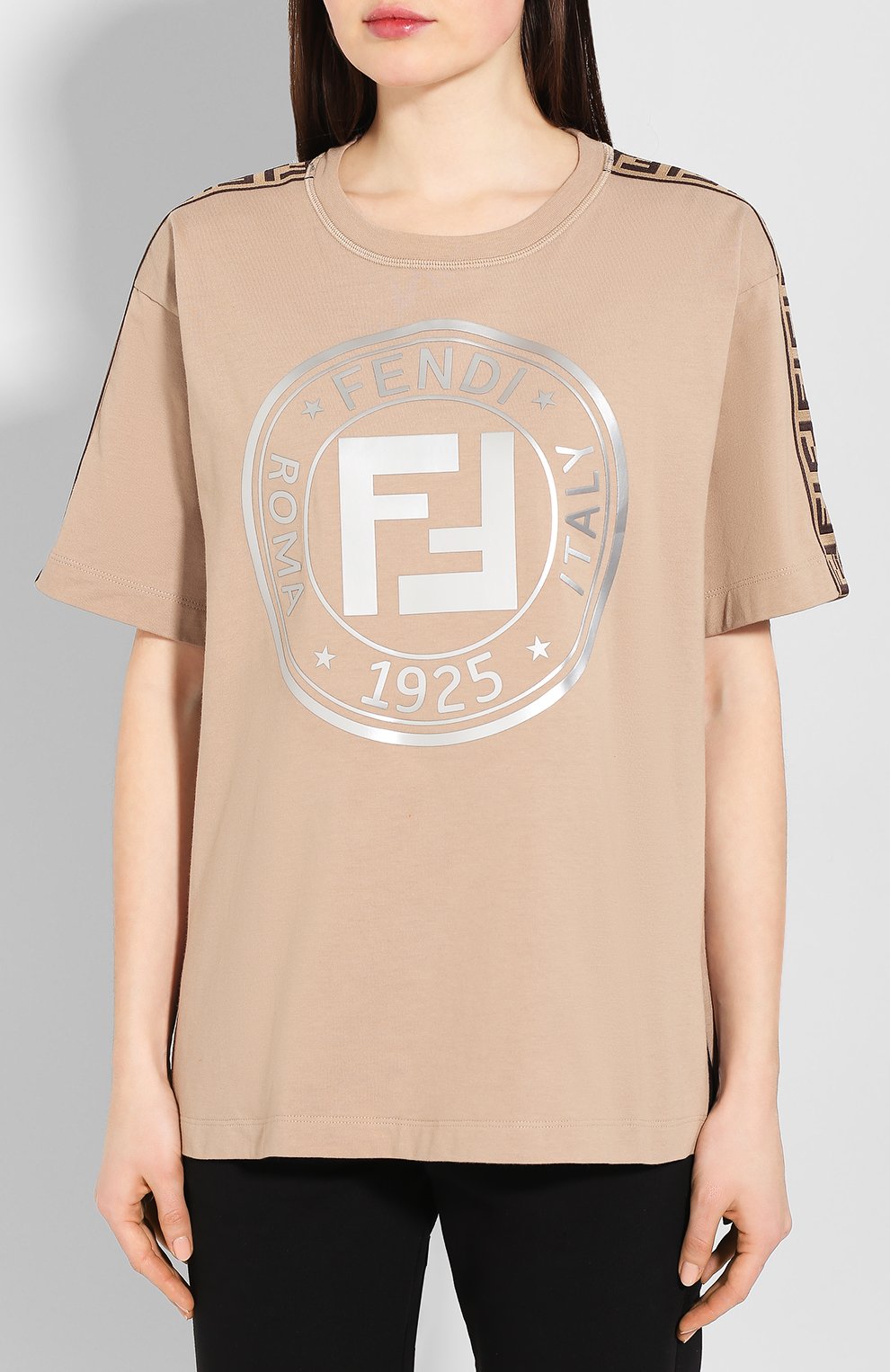 Хлопковая футболка FENDI, арт. FAF073 AB4E, фото 3