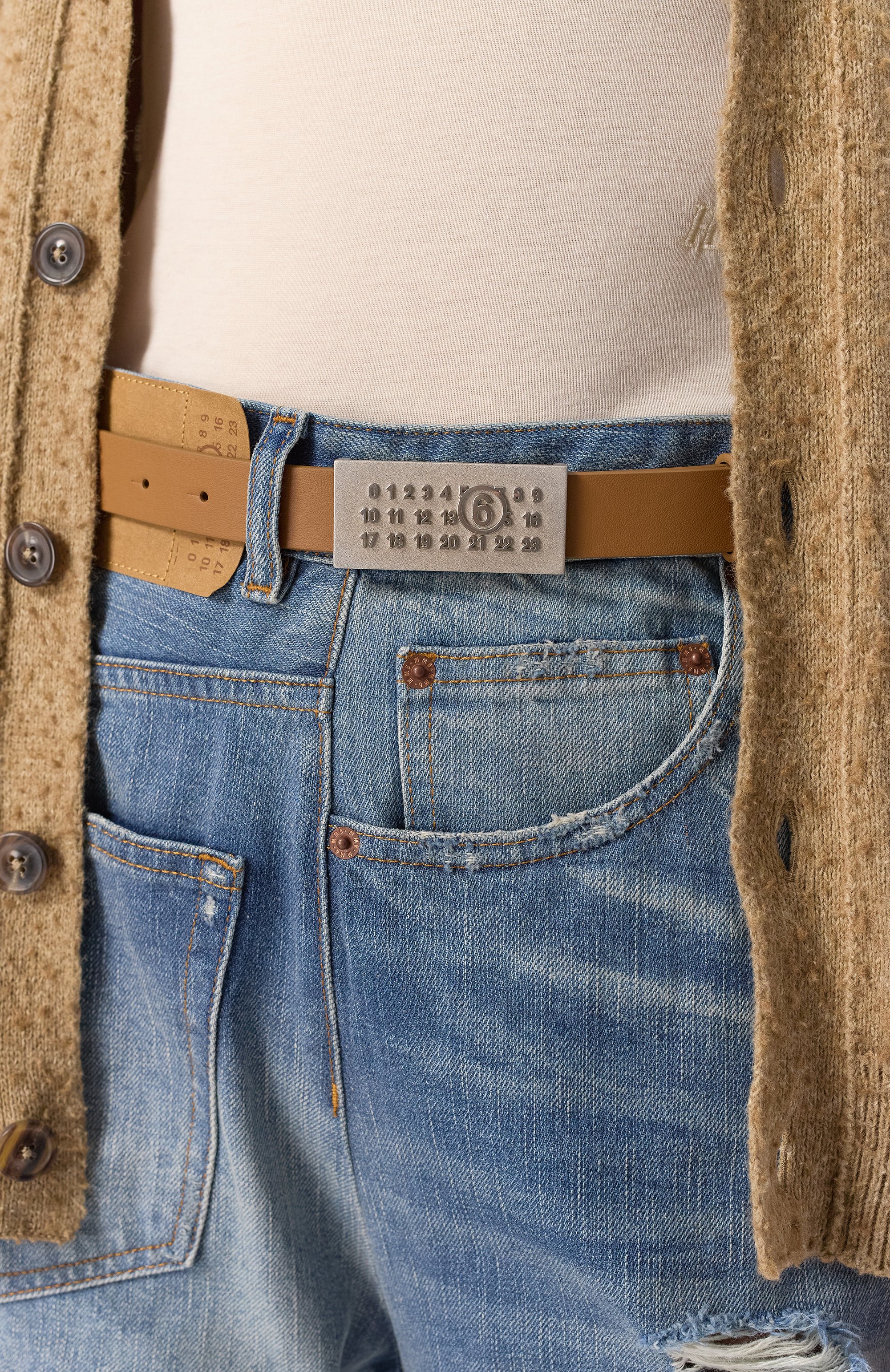 Кожаный ремень MM6, арт. SA6TP0010/P7258, фото 3