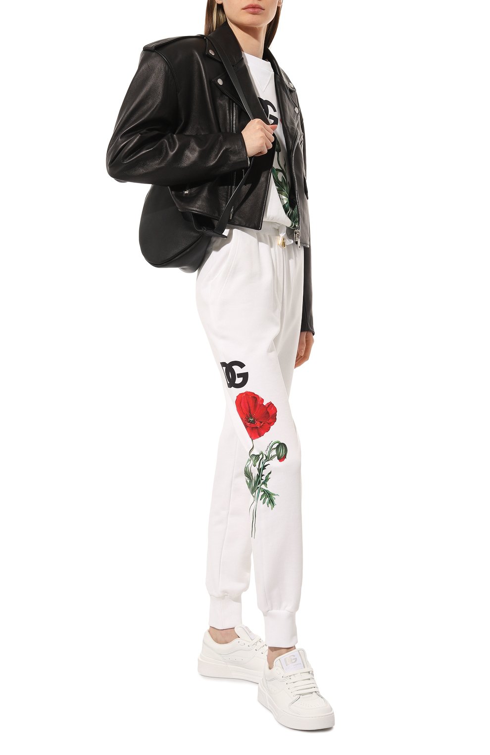 Хлопковые джоггеры DOLCE & GABBANA белого цвета по цене 81900 руб., арт. FTCQGT/HS7LQ, фото 2 Хлопковые джоггеры DOLCE & GABBANA, арт. FTCQGT/HS7LQ, фото 2