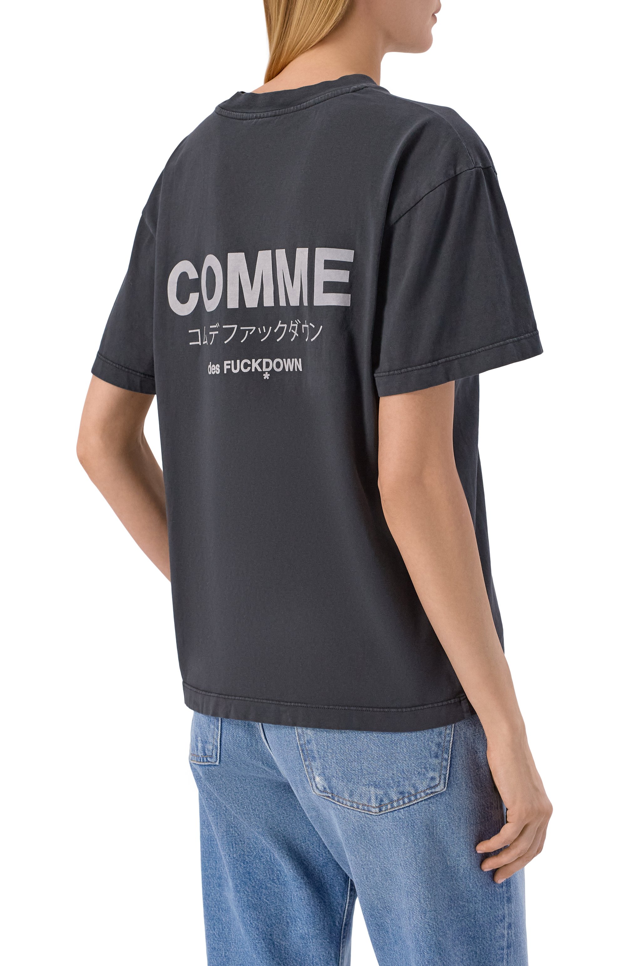 Хлопковая футболка COMME DES FUCKDOWN черного цвета по цене 8710 руб., арт. CFABW01582, фото 4 Хлопковая футболка COMME DES FUCKDOWN, арт. CFABW01582, фото 4