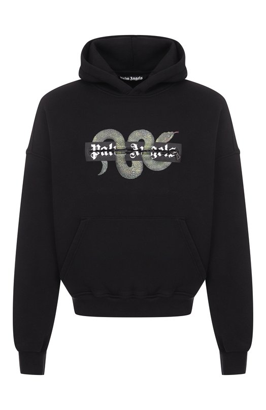Хлопковое худи Palm Angels PMBB17GF25FLE002 Чёрный PMBB17GF25FLE002