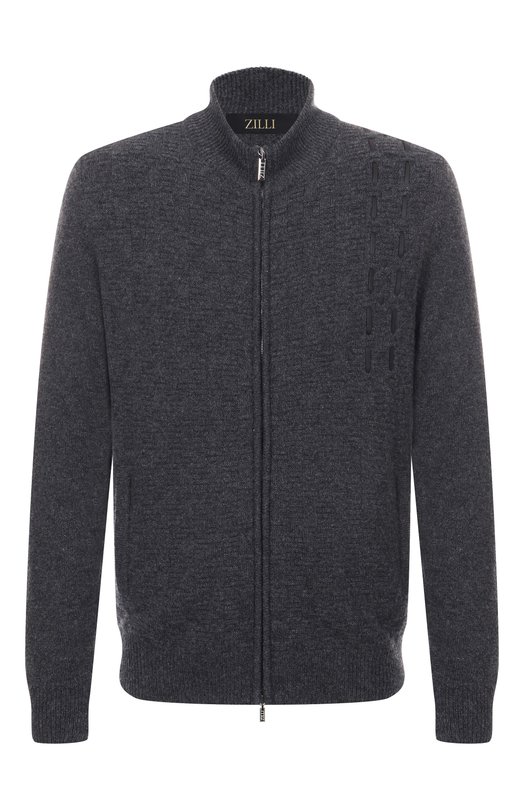 Кардиган из кашемира и шерсти Zilli KZMC01M0350VLST00/62 Серый KZMC01M0350VLST00/62