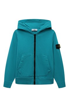 Детский хлопковая толстовка STONE ISLAND бирюзового цвета, арт. 801660740/6-8 | Фото 1 (Рукава: Длинные; Мальчики Кросс-КТ: Толстовка-одежда; Материал сплава: Проставлено; Материал внешний: Хлопок; Драгоценные камни: Проставлено; Ростовка одежда: 6 лет | 116 см, 8 лет | 128 см)