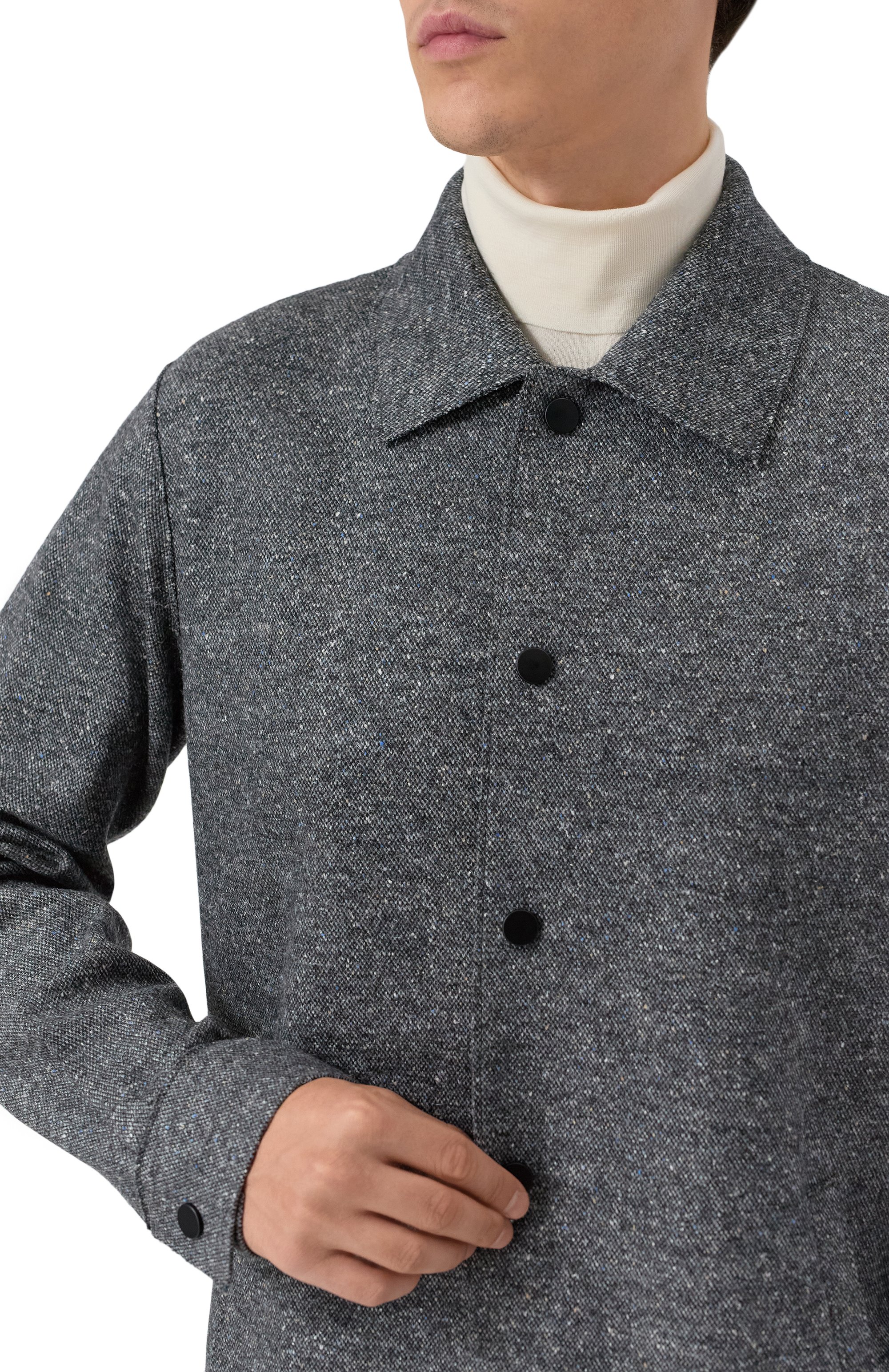 Куртка-рубашка из шерсти и шелка HARRIS WHARF LONDON, арт. CH9366MDH, фото 5