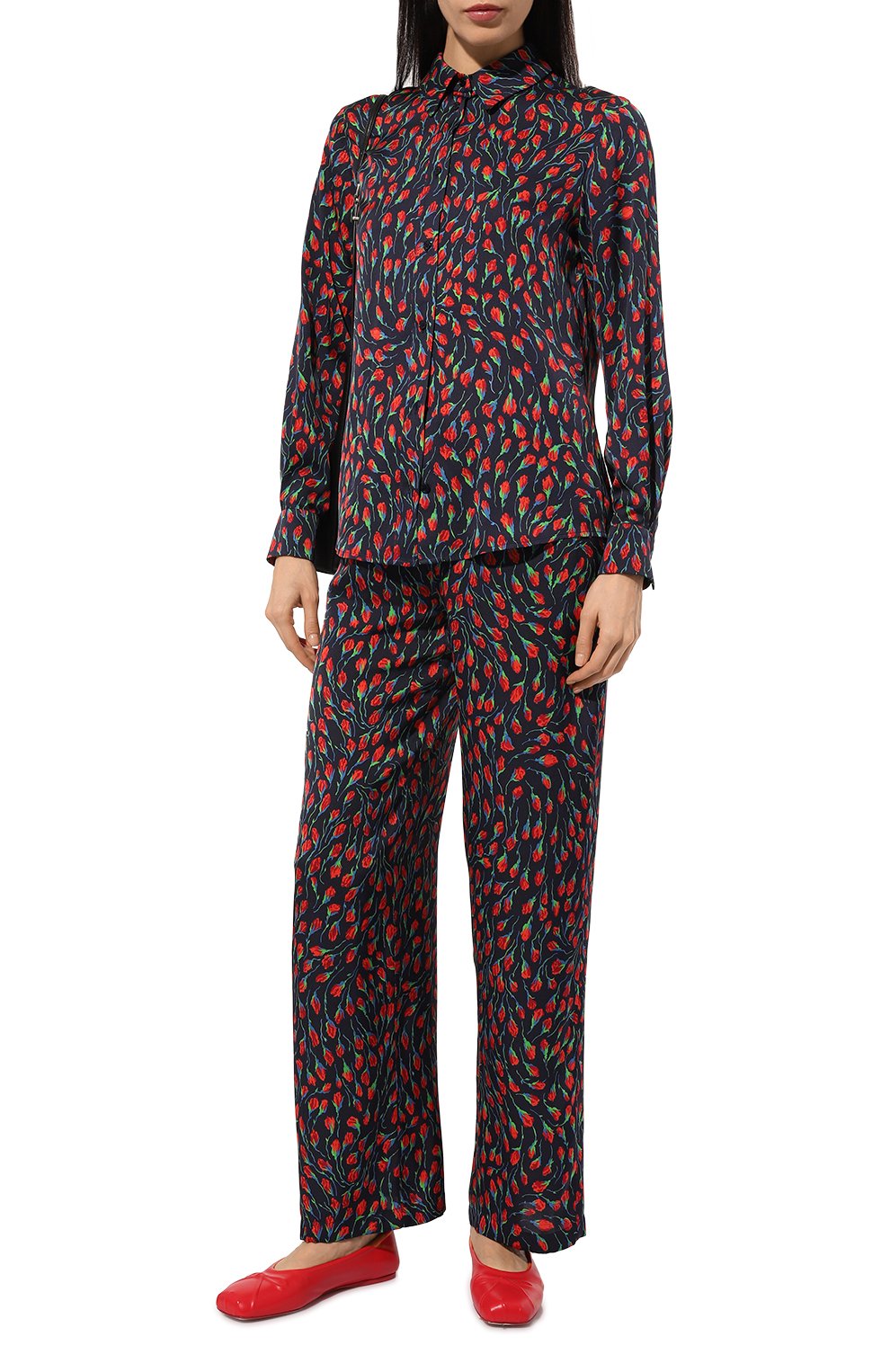 Шелковая блузка OLOLOL разноцветного цвета по цене 39000 руб., арт. OLBL047/1010.TU403/W25, фото 2 Шелковая блузка OLOLOL, арт. OLBL047/1010.TU403/W25, фото 2