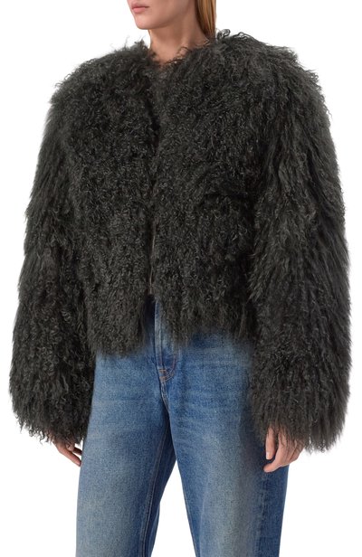 Шуба из козы HALFBOY черного цвета по цене 183000 руб., арт. HF251WL015, фото 3 Шуба из козы HALFBOY, арт. HF251WL015, фото 3