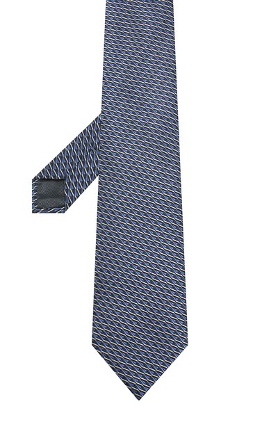Шелковый галстук с узором ZEGNA темно-синего цвета по цене 22850 руб., арт. Z3E42/1XW, фото 2 Шелковый галстук с узором ZEGNA, арт. Z3E42/1XW, фото 2