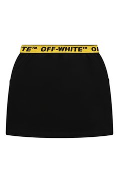 Детская юбка OFF-WHITE черного цвета, арт. 0GCK001C99FLE002 | Фото 1 (Случай: Повседневный; Материал сплава: Проставлено; Нос: Не проставлено; Материал внешний: Хлопок)