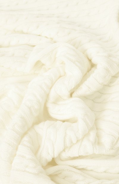 Шерстяной плед WOOL AND COTTON молочного цвета по цене 12470 руб., арт. VMLPL-косы, фото 2 Шерстяной плед WOOL AND COTTON, арт. VMLPL-косы, фото 2