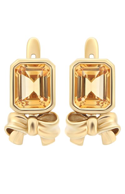 Женские серьги с бантами и цитринами MOONKA, арт. BW-925YG-EA00-CTR