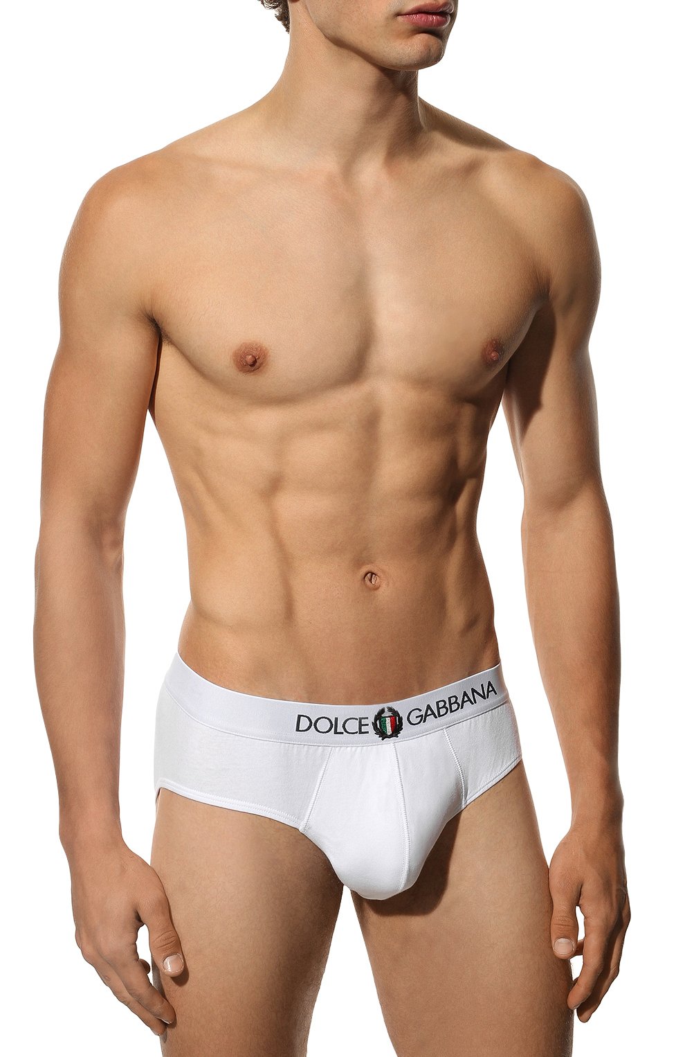 Хлопковые брифы DOLCE & GABBANA белого цвета по цене 5755 руб., арт. M3C01J/FUECG, фото 2 Хлопковые брифы DOLCE & GABBANA, арт. M3C01J/FUECG, фото 2
