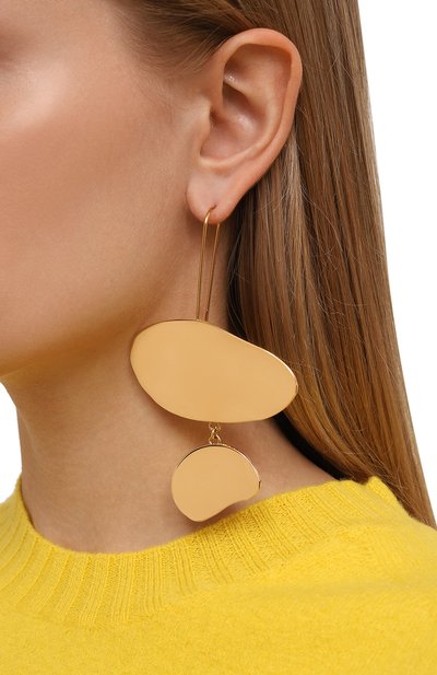 Серьги JIL SANDER золотого цвета по цене 86200 руб., арт. J11VG0083 P4877/G0LD, фото 2 Серьги JIL SANDER, арт. J11VG0083 P4877/G0LD, фото 2