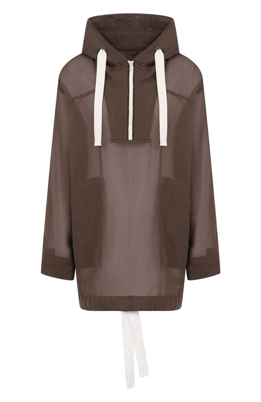 Хлопковый анорак Brunello Cucinelli MH9117780 Коричневый MH9117780