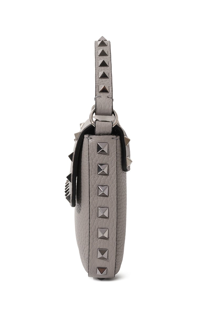 Женская сумка rockstud small VALENTINO светло-серого цвета, арт. 5W0P0W07/FID | Фото 4 (Материал: Натуральная кожа; Материал сплава: Проставлено; Драгоценные камни: Проставлено; Размер: small; Ремень/цепочка: На ремешке)