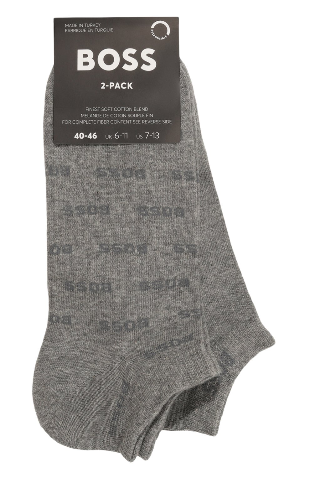 Комплект из двух пар носков BOSS серого цвета по цене 1895 руб., арт. 50511426, фото 1 Комплект из двух пар носков BOSS, арт. 50511426, фото 1