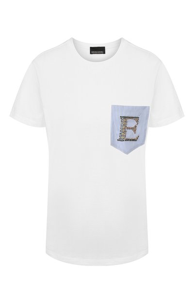 Женская хлопковая футболка ERMANNO ERMANNO SCERVINO, арт. 46T TS12 JC0
