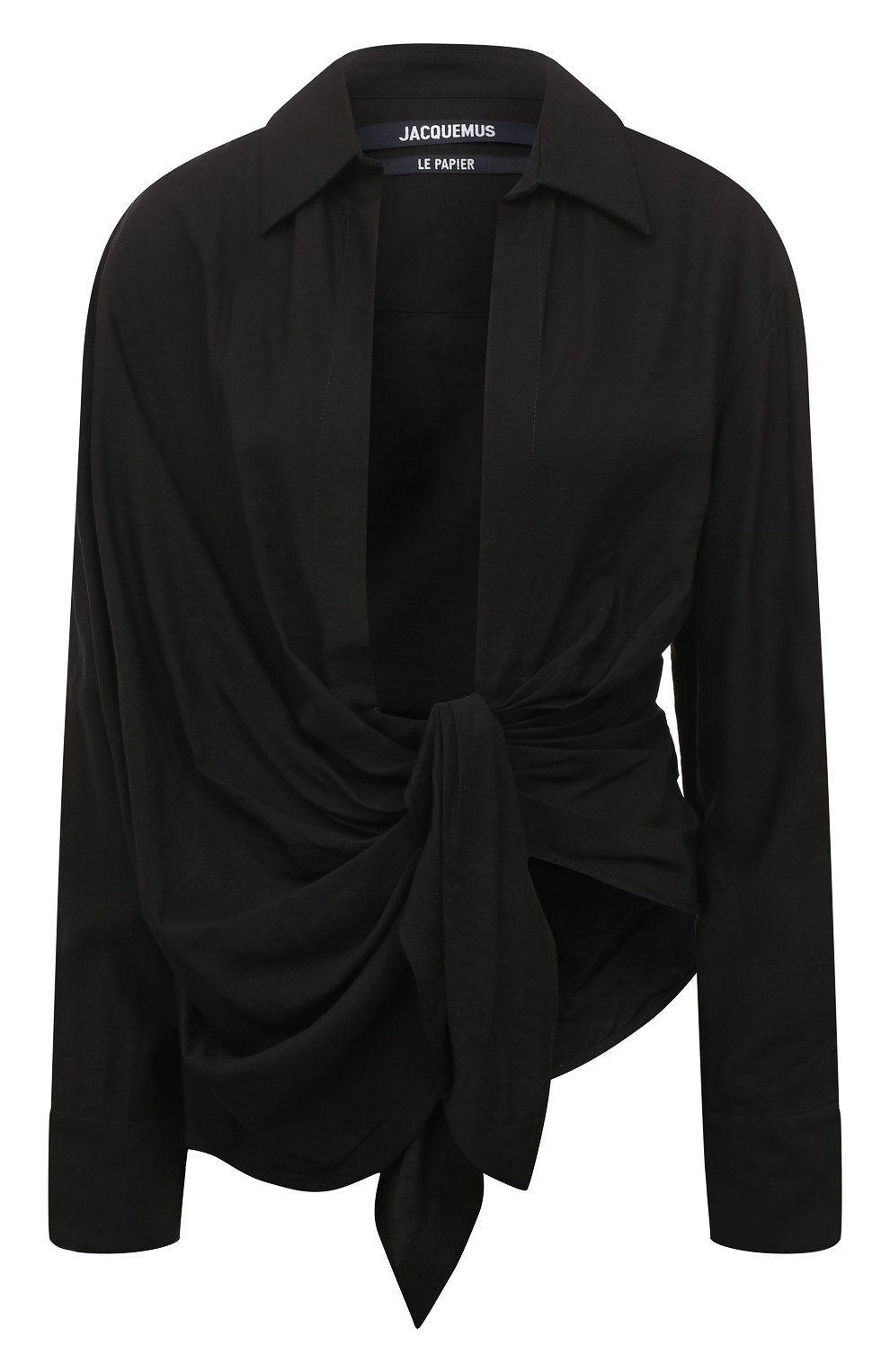 Блузка из вискозы JACQUEMUS черного цвета по цене 75000 руб., арт. 21H213SH002/1020BLACK, фото 1 Блузка из вискозы JACQUEMUS, арт. 21H213SH002/1020BLACK, фото 1