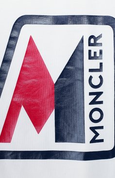 Детский хлопковая футболка MONCLER белого цвета, арт. F1-951-8C700-20-8790A | Фото 3 (Материал внешний: Хлопок; Кросс-КТ НВ: Футболка; Статус проверки: Проверена категория; Ростовка одежда: 12 мес | 80 см, 18 мес | 86 см)