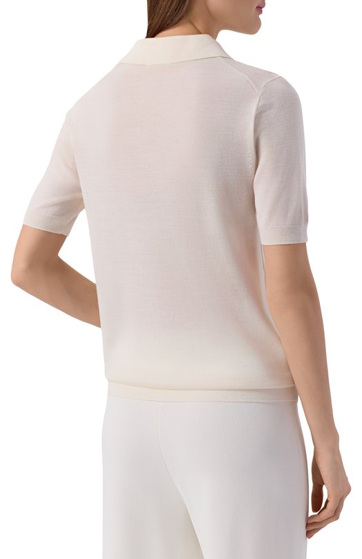 Поло из шерсти и шелка P.A.R.O.S.H. D540780/LINFA26 Кремовый  D540780/LINFA26 Фото 4