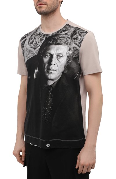 Хлопковая футболка LIMITATO бежевого цвета по цене 23350 руб., арт. BULLITT/T-SHIRT, фото 3 Хлопковая футболка LIMITATO, арт. BULLITT/T-SHIRT, фото 3