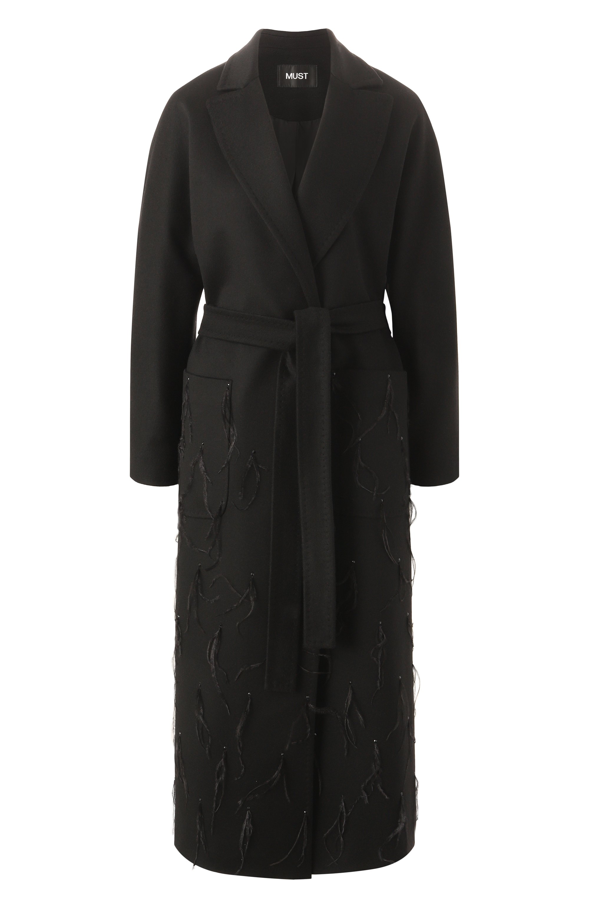 Кашемировое пальто с отделкой перьями MVST, арт. SAN2031L130/222, фото 1