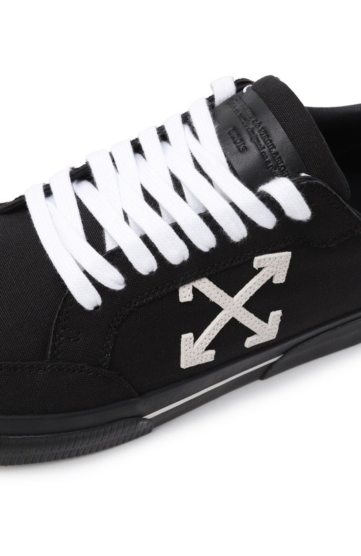 Текстильные кеды New Low Vulcanized Off-White 0MIA293C99FAB002 Чёрный  0MIA293C99FAB002 Фото 7