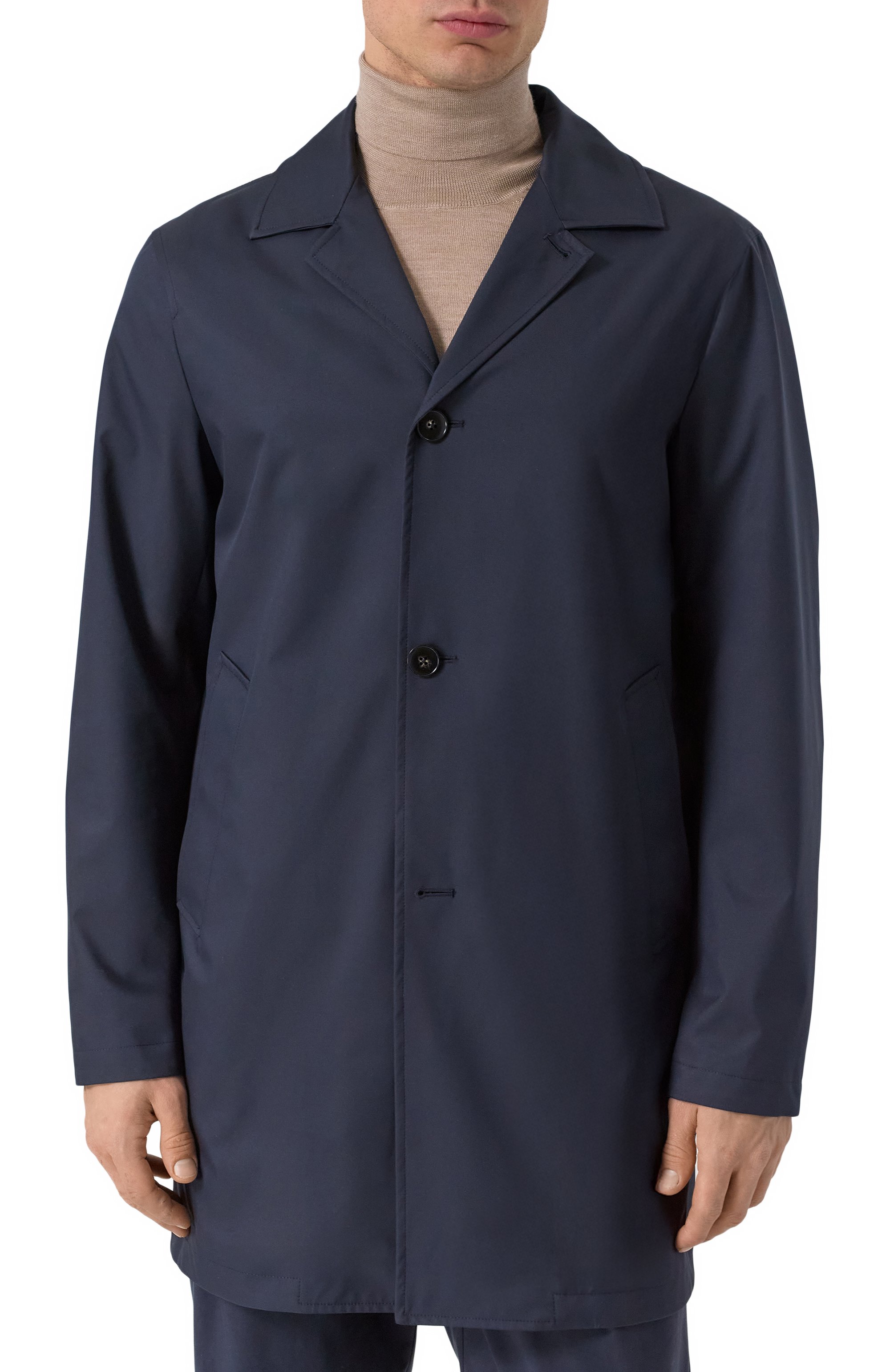 Плащ CANALI темно-синего цвета по цене 218000 руб., арт. O20381-SG03221, фото 3 Плащ CANALI, арт. O20381-SG03221, фото 3