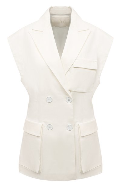 Хлопковый жилет TELA молочного цвета по цене 39950 руб., арт. 08 0447 01 9590, фото 1 Хлопковый жилет TELA, арт. 08 0447 01 9590, фото 1