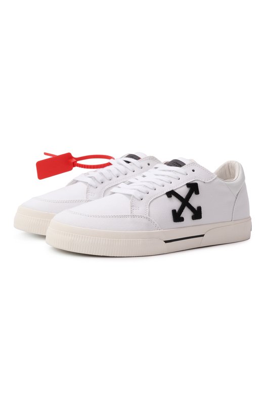 Текстильные кеды New Low Vulcanized Off-White 0MIA293C99FAB002 Белый 0MIA293C99FAB002