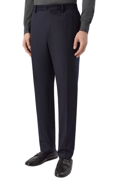 Шерстяные брюки DOLCE & GABBANA темно-синего цвета по цене 98950 руб., арт. GW13ET/FUBG8, фото 3 Шерстяные брюки DOLCE & GABBANA, арт. GW13ET/FUBG8, фото 3