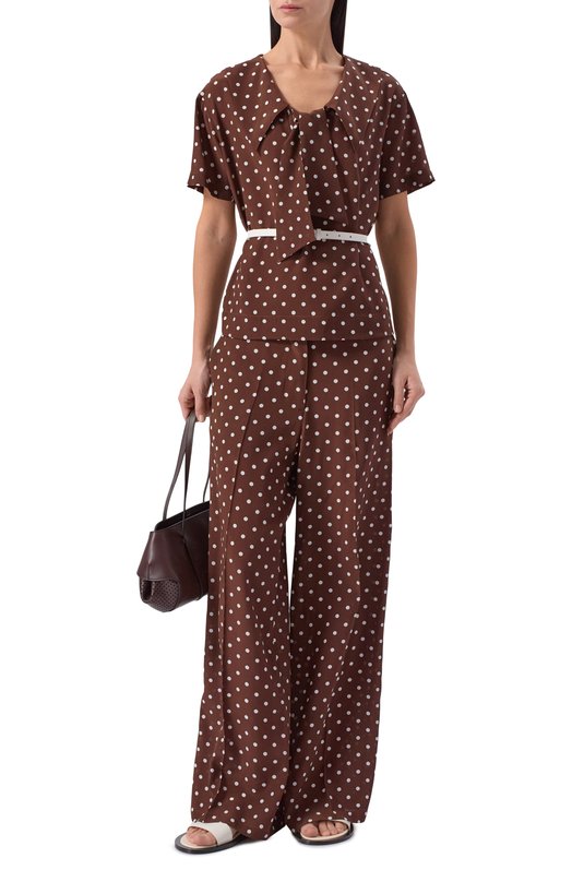 Шелковые брюки P.A.R.O.S.H. D232498/SBILL0 Коричневый  D232498/SBILL0 Фото 2