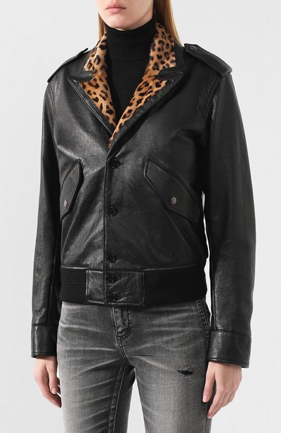 Кожаная куртка SAINT LAURENT, арт. 573406/YC2YB, фото 3