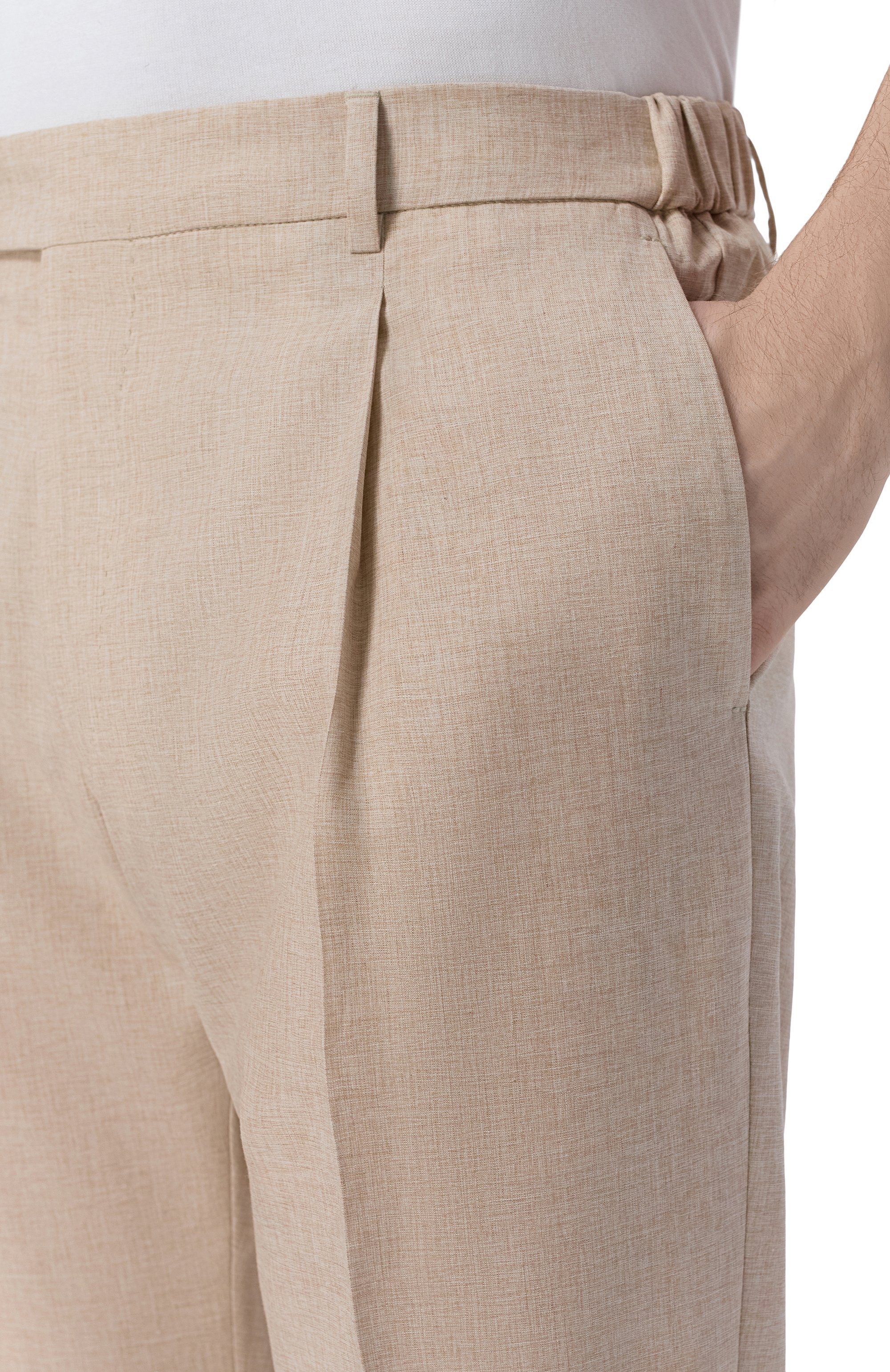 Брюки из шерсти и хлопка ANDREA CAMPAGNA бежевого цвета по цене 59950 руб., арт. XRETR0L0NG/GB1866, фото 5 Брюки из шерсти и хлопка ANDREA CAMPAGNA, арт. XRETR0L0NG/GB1866, фото 5