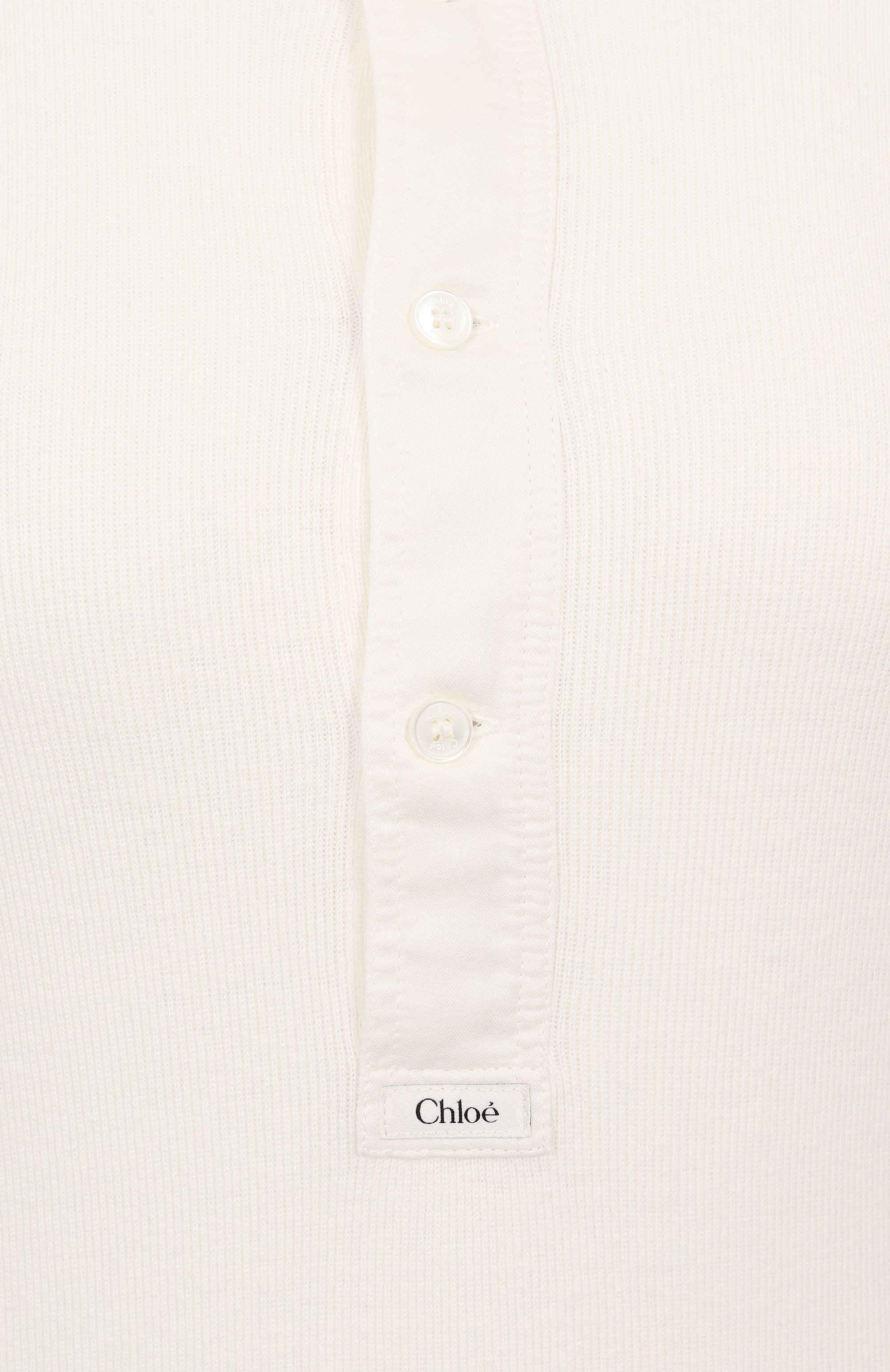 Хлопковый лонгслив-хенли CHLOÉ, арт. CH25UJH14180, фото 6