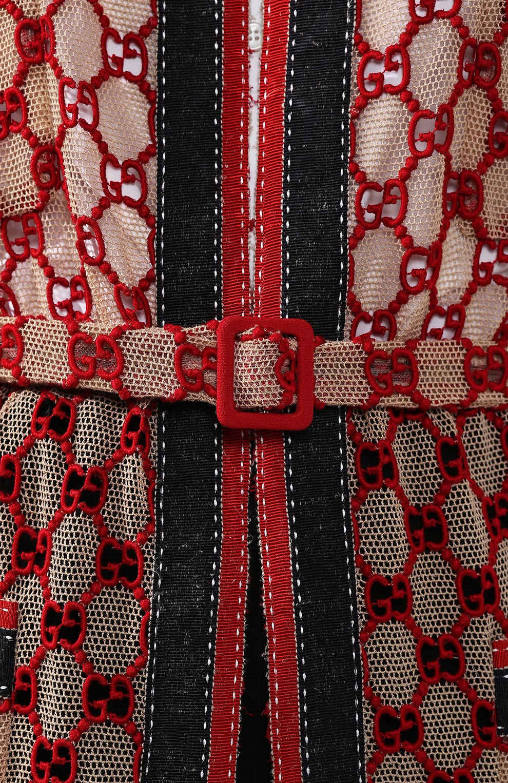 Хлопковый жакет с поясом и контрастной отделкой GUCCI, арт. 512931/ZKD23, фото 5