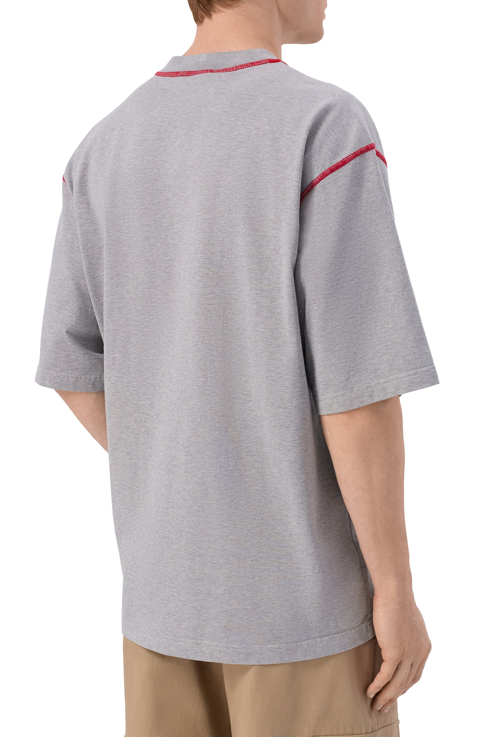 Хлопковая футболка DOLCE & GABBANA серого цвета по цене 85850 руб., арт. G8TI8Z/G7P0N, фото 4 Хлопковая футболка DOLCE & GABBANA, арт. G8TI8Z/G7P0N, фото 4