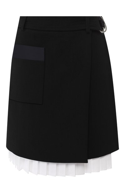 Женская шерстяная юбка с отделкой VICTORIA, VICTORIA BECKHAM, арт. SKVV 090 PSS19 SP0NGE W00L BLEND