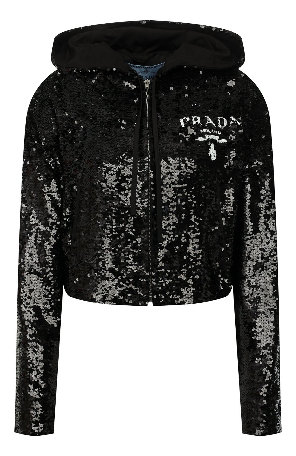 Шелковый кардиган с отделкой па�йетками PRADA, арт. P509MR-1Z5F-F0002-221, фото 1