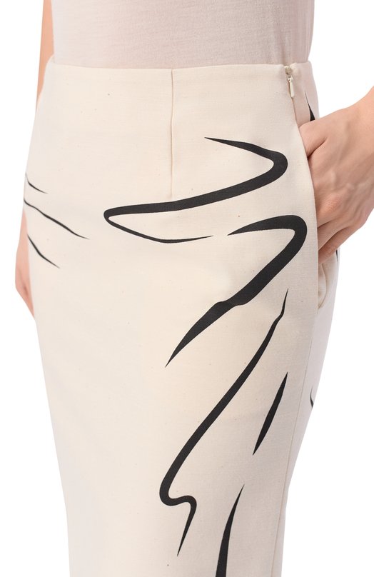 Хлопковая юбка Moschino A0107/0422 Кремовый  A0107/0422 Фото 5