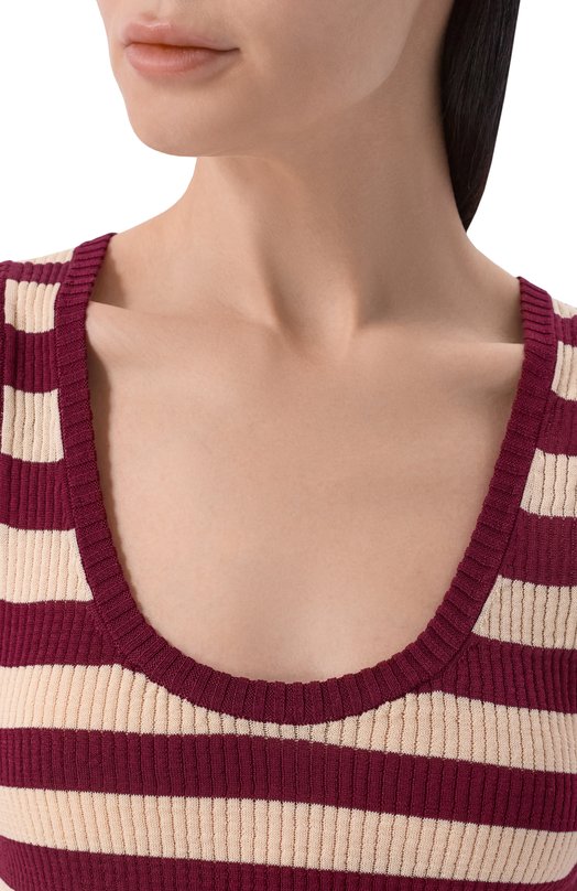 Хлопковая майка Dries Van Noten 011223/3702 Бордовый  011223/3702 Фото 5