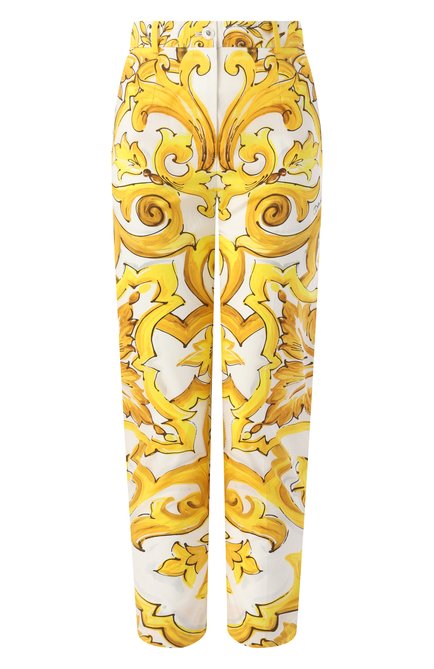 Женские хлопковые брюки DOLCE & GABBANA желтого цвета по цене 97650 руб., арт. FTC3FT/HH5EA | Фото 1