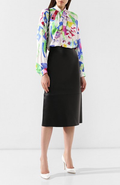 Кожаная юбка DSQUARED2 черного цвета по цене 158500 руб., арт. S75MA0676/SX9477, фото 2 Кожаная юбка DSQUARED2, арт. S75MA0676/SX9477, фото 2