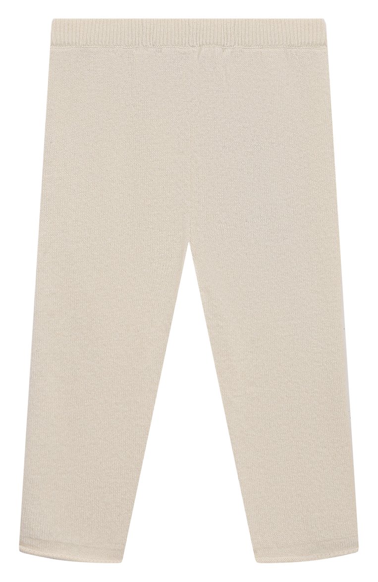 Детские кашемировые брюки OSCAR ET VALENTINE кремвого цвета, арт. W23PAN01S | Фото 2 (Материал внешний: Шерсть, Кашемир; Материал сплава: Проставлено; Нос: Не проставлено)