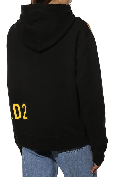Хлопковое худи DSQUARED2 черного цвета по цене 62150 руб., арт. S75GU0424/S25516, фото 4 Хлопковое худи DSQUARED2, арт. S75GU0424/S25516, фото 4