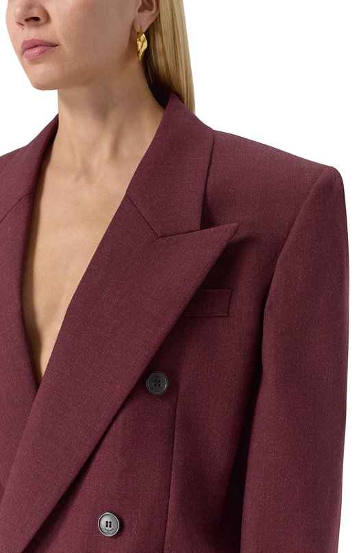 Шерстяной жакет Saint Laurent 821942/Y5K17 Бордовый  821942/Y5K17 Фото 5