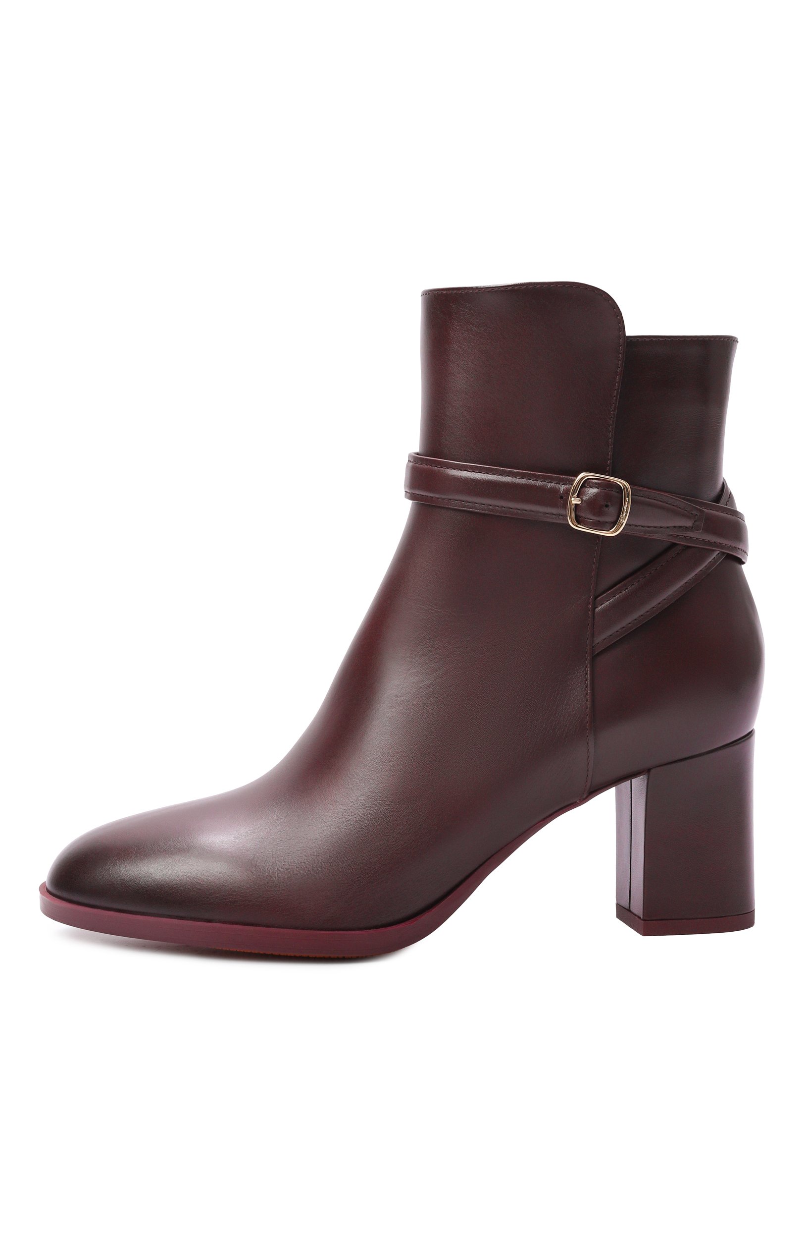 Кожаные ботильоны SANTONI темно-бордового цвета по цене 132500 руб., арт. WTDG72381SYRNDYL, фото 4 Кожаные ботильоны SANTONI, арт. WTDG72381SYRNDYL, фото 4
