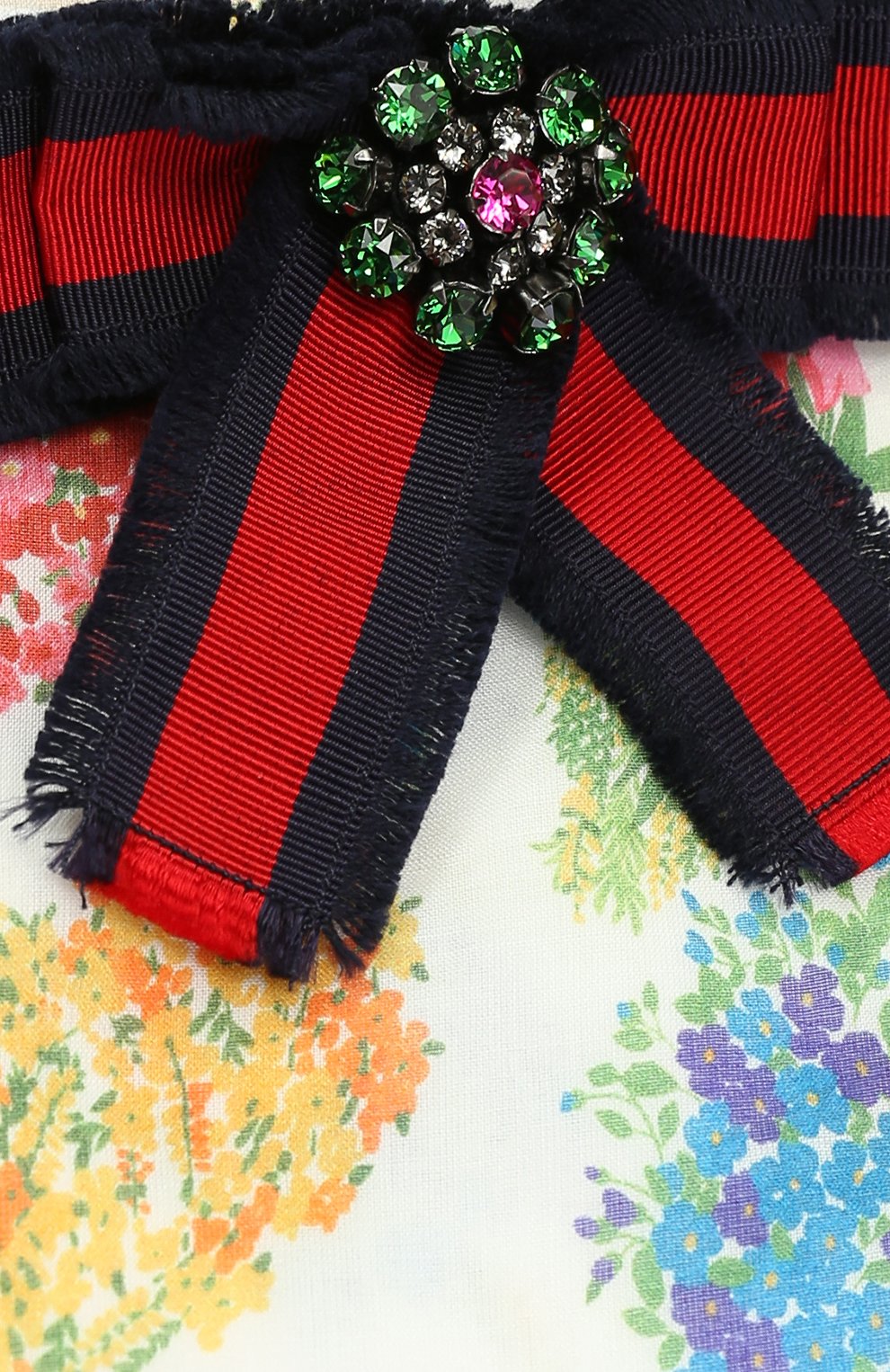 Хлопковое платье с принтом и брошью GUCCI, арт. 455620/ZB941, фото 3