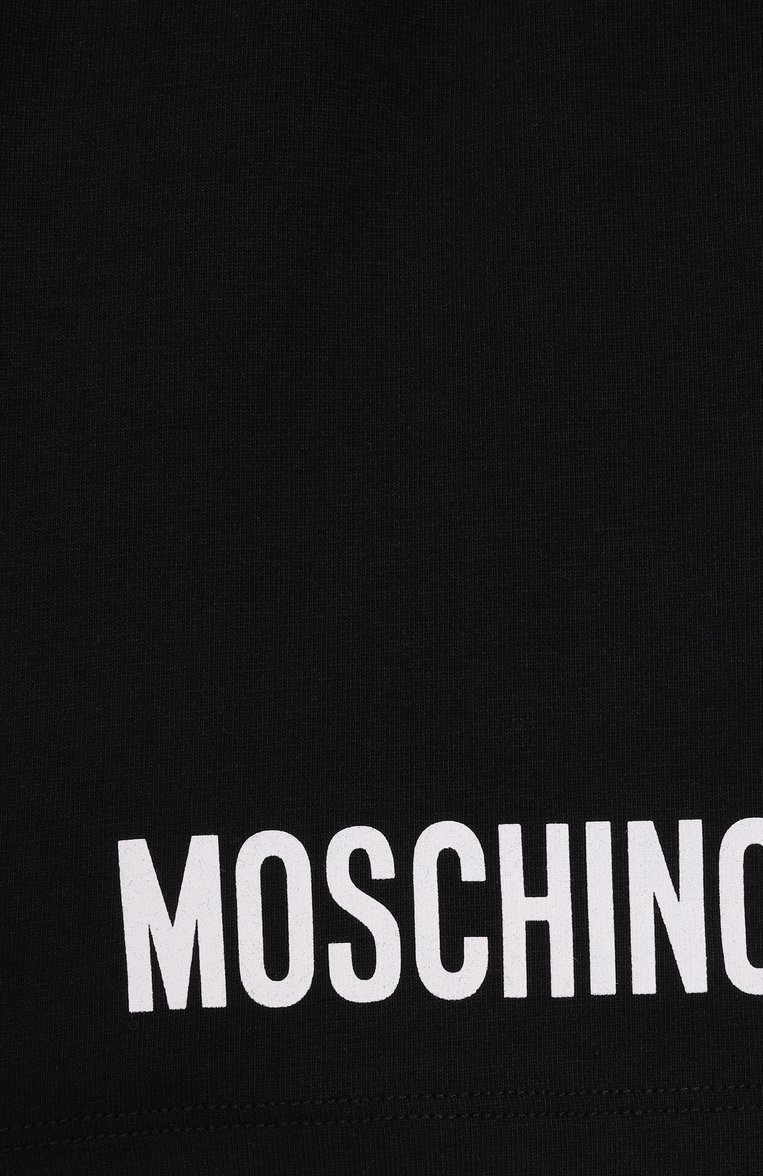 Детские хлопковые шорты MOSCHINO черного цвета, арт. HUQ02G/LBA10/4-8 | Фото 3 (Нос: Не проставлено; Материал внешний: Хлопок; Случай: Повседневный; Ростовка одежда: 4 года | 104 см, 5 лет | 110 см, 6 лет | 116 см, 8 лет | 128 см)