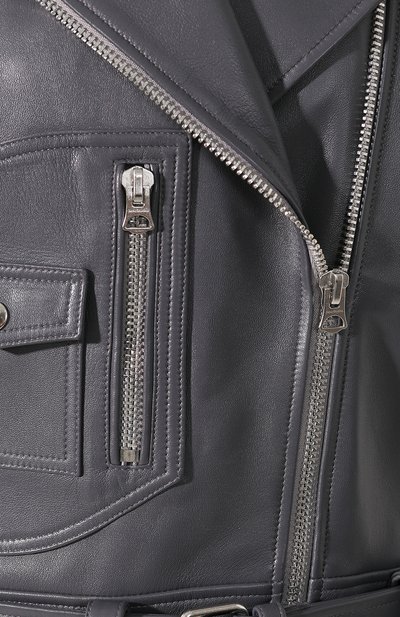 Кожаная куртка ACNE STUDIOS серого цвета по цене 219000 руб., арт. A70011/W, фото 5 Кожаная куртка ACNE STUDIOS, арт. A70011/W, фото 5